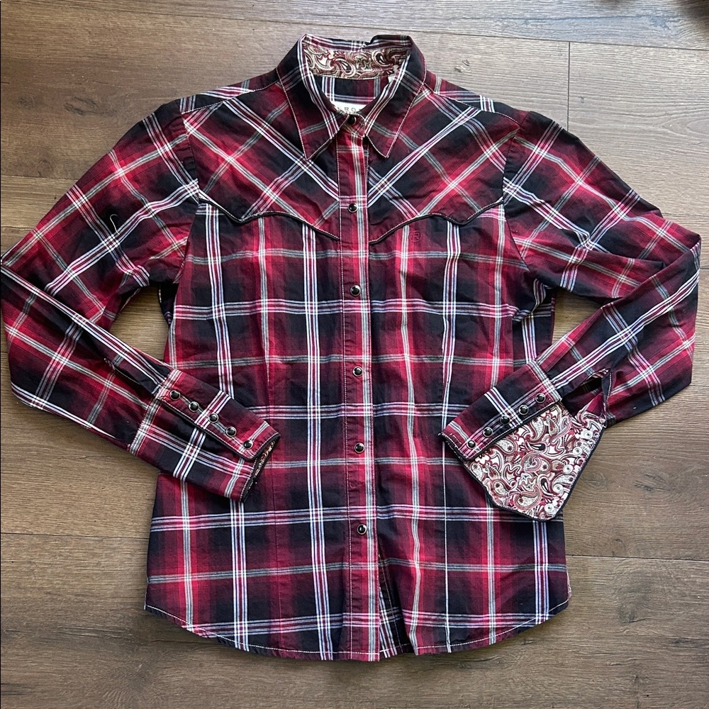 Roper Red Plaid Western Button-Up Shirt !! Small